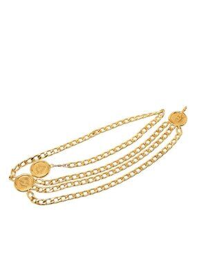 Chanel 31 Rue Cambon le CC Logo 3 Chain Belt Gold Plated